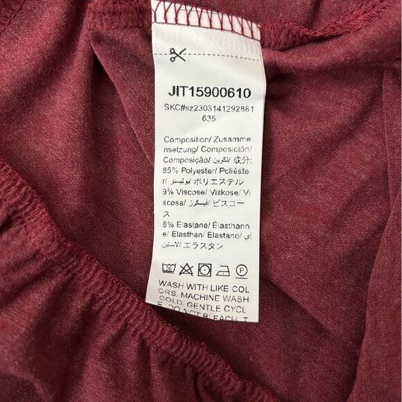 SHEIN Red Heather Short Sleeve Dress Babydoll Ruffle Tiered Midi Size Large - Picture 7 of 7